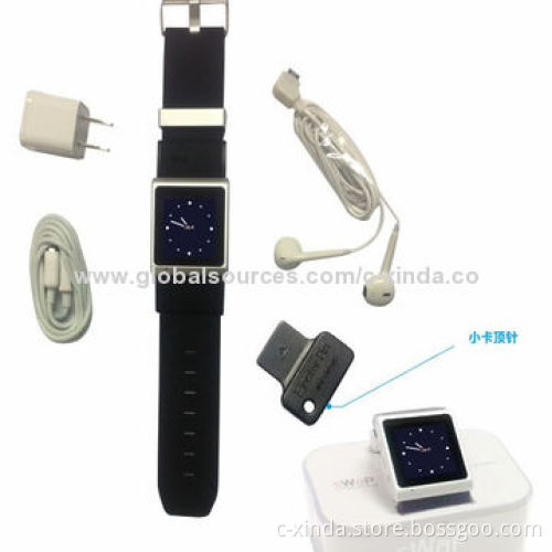 Smart watch phone with Android 4.0, built-in 2MP camera, supports WiFi and GPS function